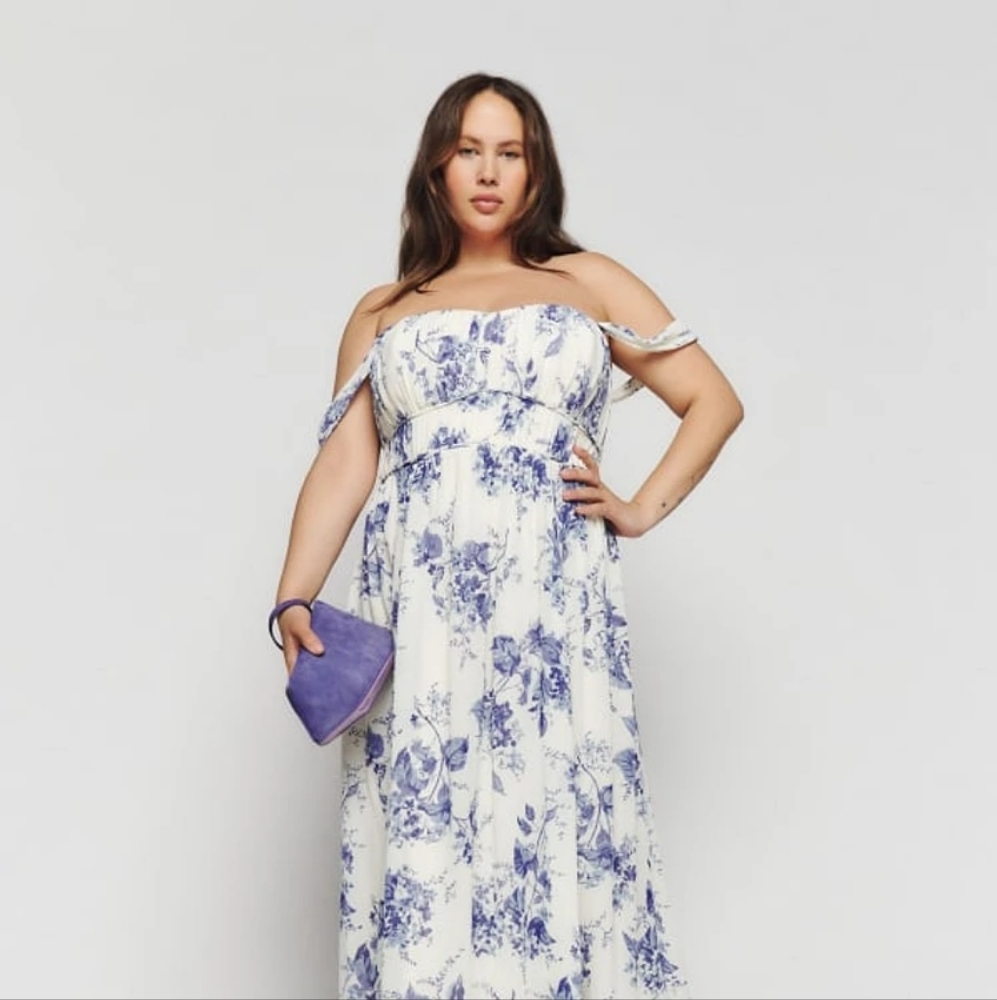 Reformation Blue Floral Maxi Dress - Picture 3 of 14